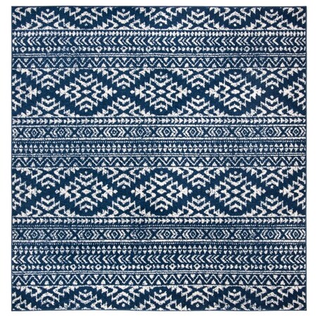 Safavieh 9 x 9 ft. Tulum Power Loomed Square Area Rug Navy & Ivory TUL272N-9SQ